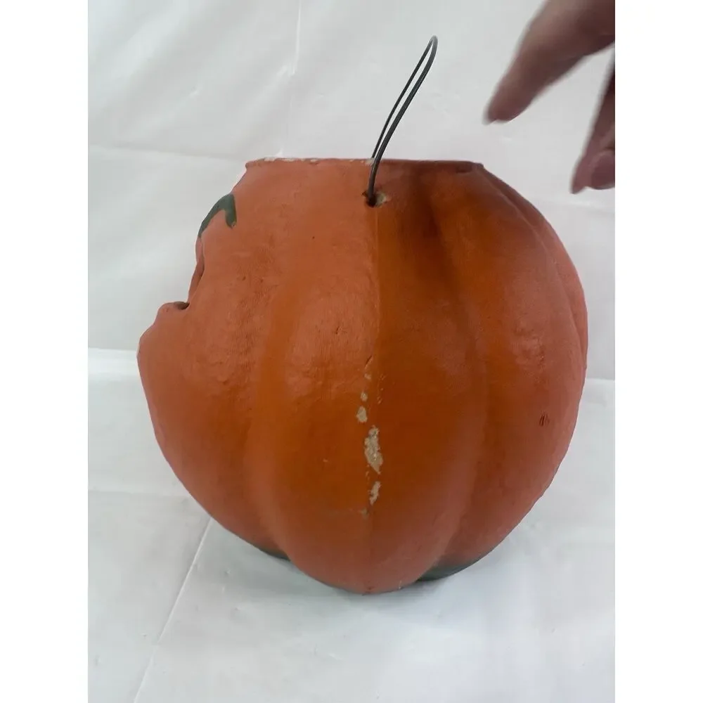 Halloween Folk Art Primitive Paper Mache Jack O Lantern Seasons Gone By - Picture 5 of 10
